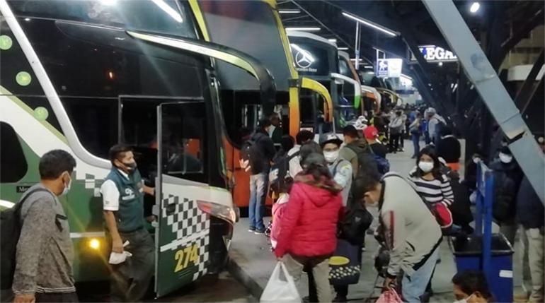 SALIDAS DE BUSES OPERAN CON NORMALIDAD – SIN BLOQUEOS REPORTADOS