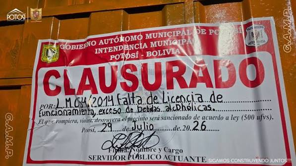 INTENDENCIA MUNICIPAL CLAUSURA EL SALÓN CIELO Y LA CHURRASQUERÍA EL PATRÓN POR INCUMPLIR NORMAS DE FUNCIONAMIENTO
