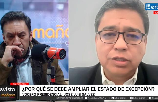 Vocero asegura que el estado de excepción funcionó, pero advierte con instituir estado de sitio si es necesario